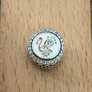 Pandora Nassau Logo Flamingo Charm, S925 Silver Bracelets